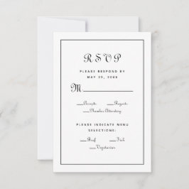 Elegant Script Meal Choice Black Bröllop-hölje OSA Kort