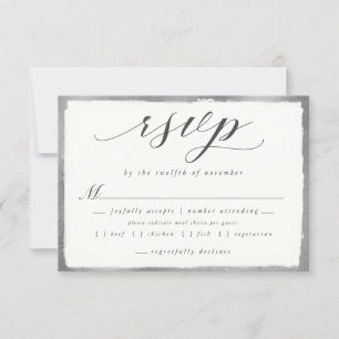 Elegant Script med Silver Meal Choice Bröllop OSA Kort