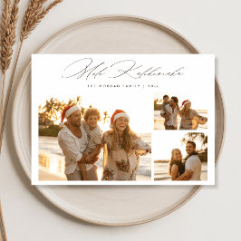 Elegant Script Mele Kalikimaka 3 Photo Beach Julkort