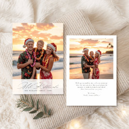 Elegant Script Mele Kalikimaka Beach Family Photo Julkort