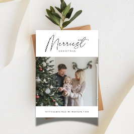 Elegant Script Merriest Baby Roligt Photo Julkort