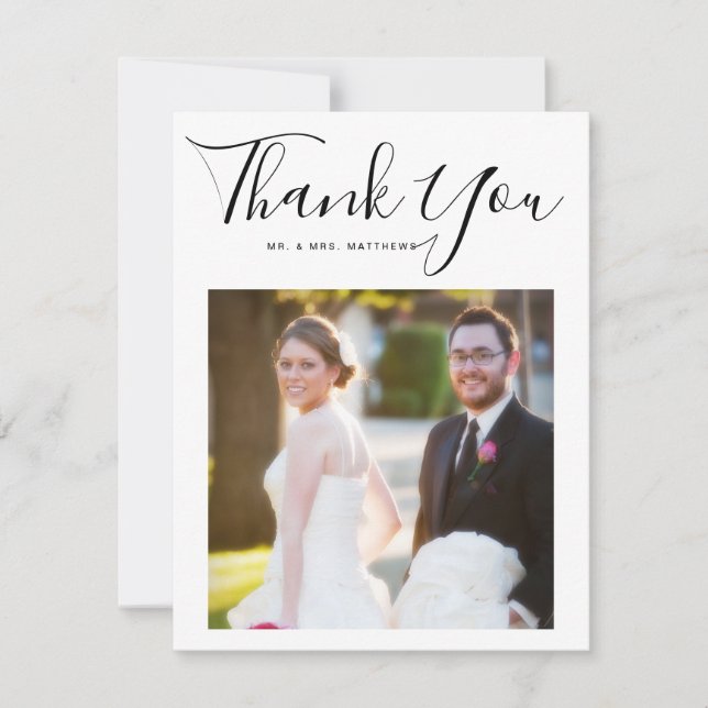 Elegant Script - minimal Bröllop Photo Tack (Framsida)