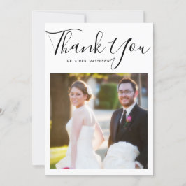 Elegant Script - minimal Bröllop Photo Tack Kort