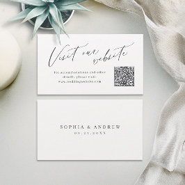 Elegant script minimal QR code website Insert card Placeringskort