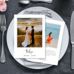 Elegant Script Minimalist 2-Photo Wedding Tack Kort<br><div class="desc">This photo wedding thank you card design features elegant thank you text with space for 2 photos and a custom message on the back. Click the customize button for more flexibility in modifying the text or moving the graphics! Variations of this design as well as coordinating products are available in...</div>