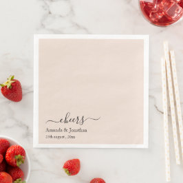 Elegant Script Minimalist Cheers Bröllop Pappersservett
