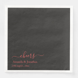Elegant Script Minimalist Cheers Bröllop Pappersservett