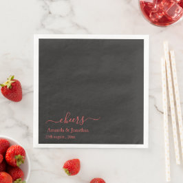 Elegant Script Minimalist Cheers Bröllop Pappersservett