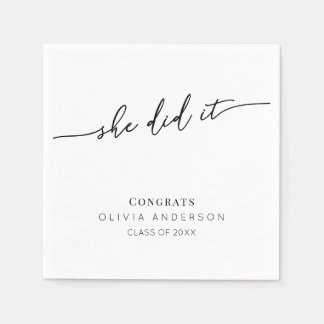 Elegant Script Minimalist Graduation Party Pappersservett