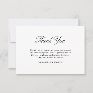 Elegant Script - minimalistisk formalistisk vit Br Tack Kort