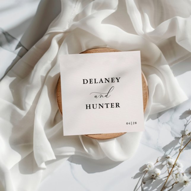 Elegant Script - minimalistisk redigerbar Bröllop Pappersservett (Skapare uppladdad)