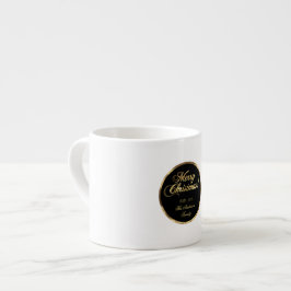 Elegant Script Modern Black och Guld jul Espressomugg