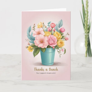Elegant Script Modern Blommigt Vas Business Visnin Tack Kort