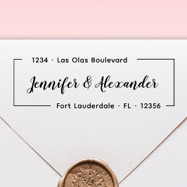 Elegant Script Modern Bröllop Returadress Self- Självfärgande Stämpel