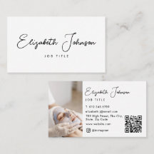 Elegant Script Modern Chic Photo QR-kod