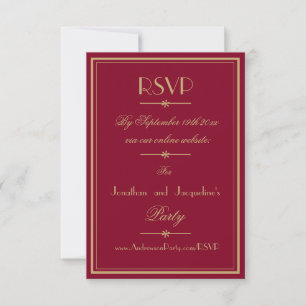 Elegant Script Modern Classic Burgundy och Guld OSA Kort
