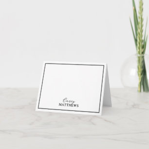 Elegant Script Modern Gräns Personlig Namn Anteckningskort