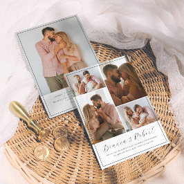 Elegant Script Modern Minimalist 5 foton Bröllop Inbjudningar