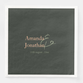 Elegant Script Modern Minimalist Bröllop Pappersservett