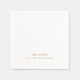 Elegant Script Modern Minimalist Bröllop Pappersservett