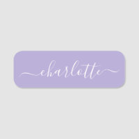 Elegant Script Modern Namn Personlig Lavender