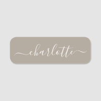 Elegant Script Modern Namn Personlig Taupe