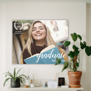 Elegant Script Modern Photo Student Canvastryck