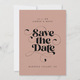 Elegant Script Modern Rosa Art Design Foto Spara Datumet