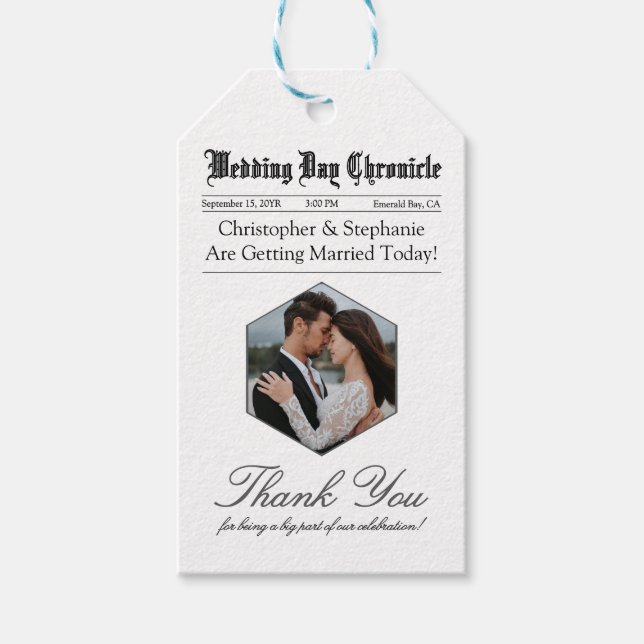 Elegant Script Modern Wedding Customized Thank You Presentetikett (Framsidan)