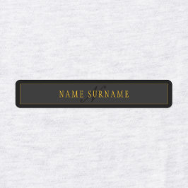 Elegant Script Monogram Black & Gold Klistermärke