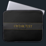 Elegant Script Monogram Black & Gold Laptop Fodral<br><div class="desc">Elegant looking monogram design,  customize as you like!</div>