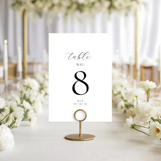 Elegant Script Monogram Bröllop Bordsnummer Card