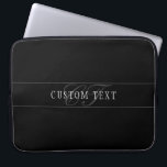 Elegant Script Monogram Editable Black Grått White Laptop Fodral<br><div class="desc">Eleganten tittar textdesign,  anpassa som du vill!</div>