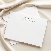 Elegant Script Monogram Modern Swash Stationery