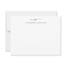 Elegant Script Monogram Modern Swash Stationnr