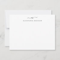 Elegant Script Monogram Modern Swash Stationnr