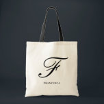 Elegant Script Monogram Personlig Bridesmaid Tygkasse<br><div class="desc">Elegant till väskan med skript och modern typografi. Andra färg finns tillgängliga. Perfekt för en personlig för bröllop,  födelsedagar och andra evenemang.</div>