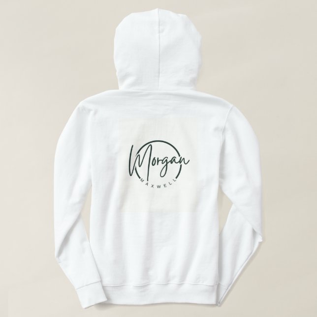 Elegant Script Monogram Personlig Namn Tröja Hoodie (Design baksida)