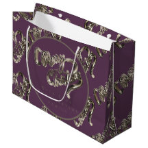 Elegant Script Mönster Eggplant Lila jul