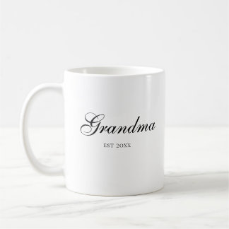Elegant Script Mormor med etablerat år Kaffemugg