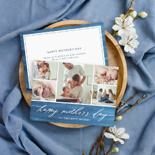 Elegant Script Mors dag Photo Collage Kort