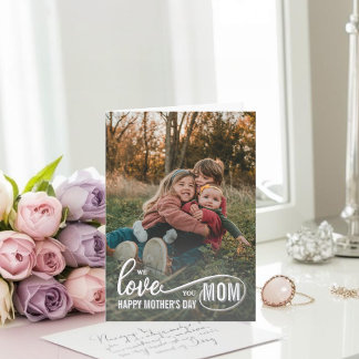 Elegant Script Mother’s Day Photo Kort