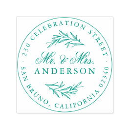 Elegant Script Mr. & Newlyows Returadress Självfärgande Stämpel