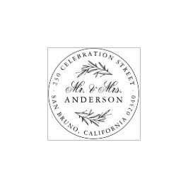 Elegant Script Mr. & Newlyows Returadress Stämpel