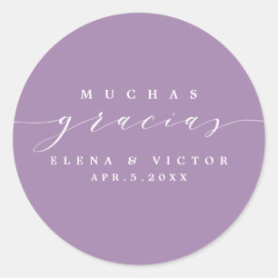 ELEGANT SCRIPT MUCHAS GRACIAS   TACK STICKER RUNT KLISTERMÄRKE