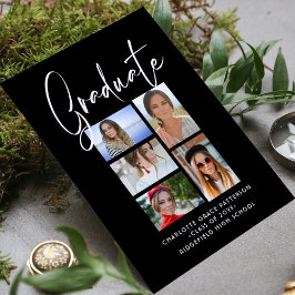 Elegant Script Multi Photo Studenten-meddelande Inbjudningar