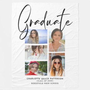 Elegant Script Multi Photo Studenten Student Fleecefilt