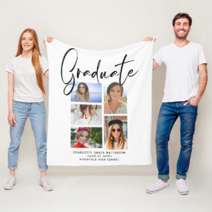 Elegant Script Multi Photo Studenten Student Fleecefilt