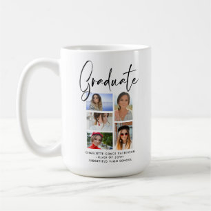 Elegant Script Multi Photo Studenten Student Kaffemugg
