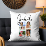 Elegant Script Multi Photo Studenten Student Kudde<br><div class="desc">Elegant Script Multi Photo Studenten Student Dekorativ kudde innehåller fem av dina favoritfoton från college eller high school student med det snabbt moderna svarta calligraphy-skriptet som täcker "Student". Enkla,  snyggt och klassade studenten-keepsaksgåvor. Skapat av ©Evco Studio www.zazzle.com/store/evcostudio</div>